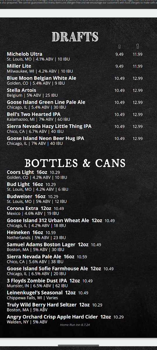 Home Run Inn Pizza Menu - Image 5